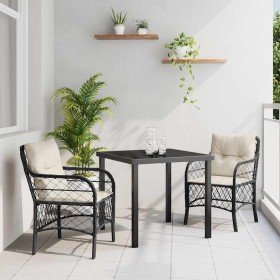 Conjunto de Comedor de Jardín 3 pcs Negro ratán sintético en Sillas de jardín | Comprar online en Foru.es