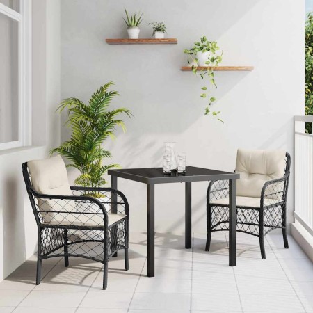 Conjunto de Comedor de Jardín 3 pcs Negro ratán sintético en Sillas de jardín | Comprar online en Foru.es