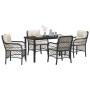Conjunto de Comedor de Jardín 5 pcs Negro ratán sintético en Sillas de jardín | Comprar online en Foru.es