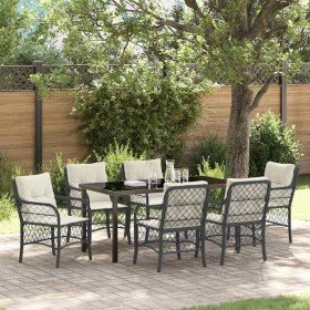 Conjunto de Comedor de Jardín 7 pcs Negro ratán sintético en Sillas de jardín | Comprar online en Foru.es