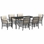 Conjunto de Comedor de Jardín 7 pcs Negro ratán sintético en Sillas de jardín | Comprar online en Foru.es
