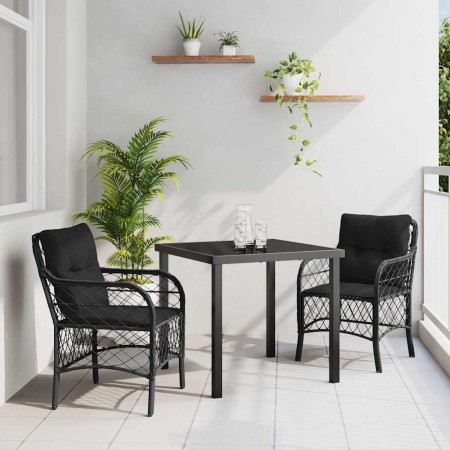 Conjunto de Comedor de Jardín 3 pcs Negro ratán sintético en Sillas de jardín | Comprar online en Foru.es