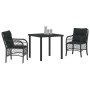 Conjunto de Comedor de Jardín 3 pcs Negro ratán sintético en Sillas de jardín | Comprar online en Foru.es