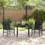 Conjunto de Comedor de Jardín 3 pcs Negro ratán sintético en Sillas de jardín | Comprar online en Foru.es