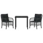 Conjunto de Comedor de Jardín 3 pcs Negro ratán sintético en Sillas de jardín | Comprar online en Foru.es