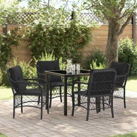 Conjunto de Comedor de Jardín 5 pcs Negro ratán sintético en Sillas de jardín | Comprar online en Foru.es