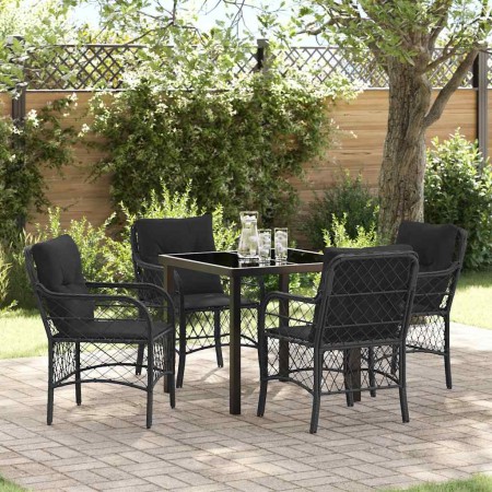 Conjunto de Comedor de Jardín 5 pcs Negro ratán sintético en Sillas de jardín | Comprar online en Foru.es