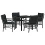 Conjunto de Comedor de Jardín 5 pcs Negro ratán sintético en Sillas de jardín | Comprar online en Foru.es