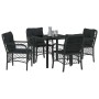 Conjunto de Comedor de Jardín 5 pcs Negro ratán sintético en Sillas de jardín | Comprar online en Foru.es