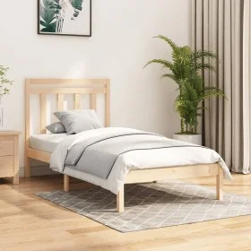 Bettgestell aus Massivholz 100x200 cm von vidaXL, Betten und Lattenroste - Ref: Foro24-3105240, Preis: 88,57 €, Rabatt: %
