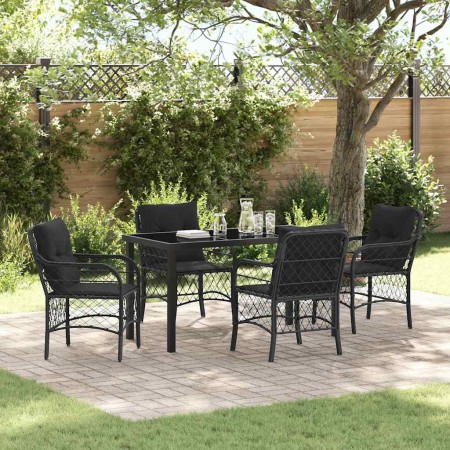 Conjunto de Comedor de Jardín 5 pcs Negro ratán sintético en Sillas de jardín | Comprar online en Foru.es