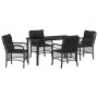 Conjunto de Comedor de Jardín 5 pcs Negro ratán sintético en Sillas de jardín | Comprar online en Foru.es