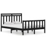 Estructura de cama de madera maciza negra 140x190 cm de vidaXL, Camas y somieres - Ref: Foro24-3105364, Precio: 176,83 €, Des...