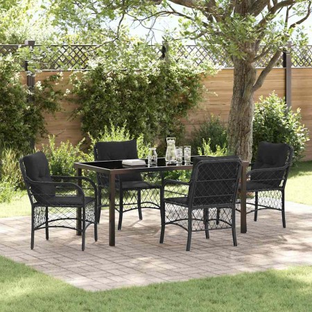 Conjunto de Comedor de Jardín 5 pcs Negro ratán sintético en Sillas de jardín | Comprar online en Foru.es