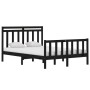Estructura de cama de madera maciza negra 140x190 cm de vidaXL, Camas y somieres - Ref: Foro24-3105364, Precio: 176,83 €, Des...