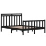 Estructura de cama de madera maciza negra 140x190 cm de vidaXL, Camas y somieres - Ref: Foro24-3105364, Precio: 176,83 €, Des...
