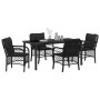 Conjunto de Comedor de Jardín 5 pcs Negro ratán sintético en Sillas de jardín | Comprar online en Foru.es