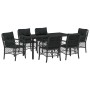 Conjunto de Comedor de Jardín 7 pcs Negro ratán sintético en Sillas de jardín | Comprar online en Foru.es