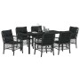Conjunto de Comedor de Jardín 7 pcs Negro ratán sintético en Sillas de jardín | Comprar online en Foru.es