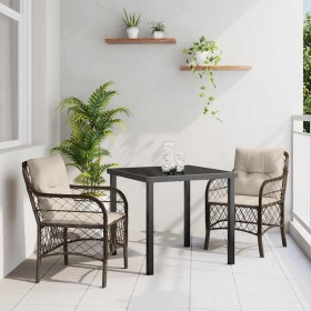 Conjunto de Comedor de Jardín 3 pcs Marrón ratán sintético en Sillas de jardín | Comprar online en Foru.es