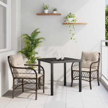 Conjunto de Comedor de Jardín 3 pcs Marrón ratán sintético en Sillas de jardín | Comprar online en Foru.es