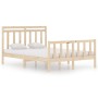 Estructura de cama de madera maciza 140x190 cm de vidaXL, Camas y somieres - Ref: Foro24-3105360, Precio: 128,15 €, Descuento: %
