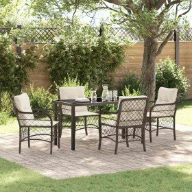 Conjunto de Comedor de Jardín 5 pcs Marrón ratán sintético en Sillas de jardín | Comprar online en Foru.es