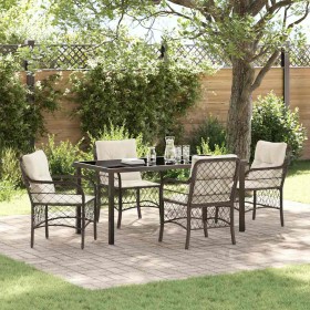 Conjunto de Comedor de Jardín 5 pcs Marrón ratán sintético en Sillas de jardín | Comprar online en Foru.es