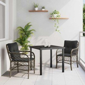 Conjunto de Comedor de Jardín 3 pcs Gris ratán sintético en Sillas de jardín | Comprar online en Foru.es