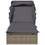 Tumbona con toldo plegable ratán sintético gris 213x63x97cm de vidaXL, Tumbonas - Ref: Foro24-319639, Precio: 168,59 €, Descu...
