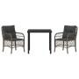 Conjunto de Comedor de Jardín 3 pcs Gris ratán sintético en Sillas de jardín | Comprar online en Foru.es