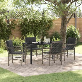 Conjunto de Comedor de Jardín 5 pcs Gris ratán sintético en Sillas de jardín | Comprar online en Foru.es