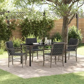 Conjunto de Comedor de Jardín 5 pcs Gris ratán sintético en Sillas de jardín | Comprar online en Foru.es