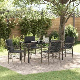 Conjunto de Comedor de Jardín 5 pcs Gris ratán sintético en Sillas de jardín | Comprar online en Foru.es