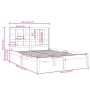 Estructura de cama de madera maciza blanca 140x190 cm de vidaXL, Camas y somieres - Ref: Foro24-3105451, Precio: 123,98 €, De...