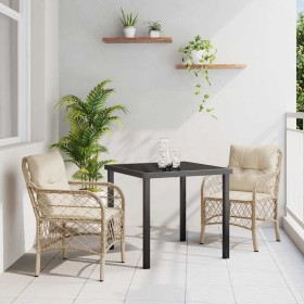 Conjunto de Comedor de Jardín 3 pcs Beige ratán sintético en Sillas de jardín | Comprar online en Foru.es