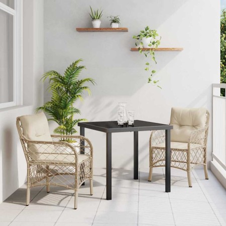 Conjunto de Comedor de Jardín 3 pcs Beige ratán sintético en Sillas de jardín | Comprar online en Foru.es