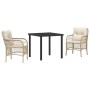 Conjunto de Comedor de Jardín 3 pcs Beige ratán sintético en Sillas de jardín | Comprar online en Foru.es