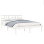 Estructura de cama de madera maciza blanca 140x200 cm de vidaXL, Camas y somieres - Ref: Foro24-3105406, Precio: 121,52 €, De...