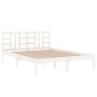 Estructura de cama de madera maciza blanca 140x200 cm de vidaXL, Camas y somieres - Ref: Foro24-3105406, Precio: 121,52 €, De...