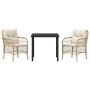 Conjunto de Comedor de Jardín 3 pcs Beige ratán sintético en Sillas de jardín | Comprar online en Foru.es