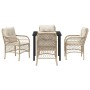 Conjunto de Comedor de Jardín 5 pcs Beige ratán sintético en Sillas de jardín | Comprar online en Foru.es