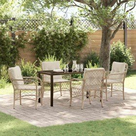 Conjunto de Comedor de Jardín 5 pcs Beige ratán sintético en Sillas de jardín | Comprar online en Foru.es