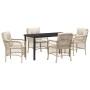 Conjunto de Comedor de Jardín 5 pcs Beige ratán sintético en Sillas de jardín | Comprar online en Foru.es
