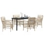 Conjunto de Comedor de Jardín 5 pcs Beige ratán sintético en Sillas de jardín | Comprar online en Foru.es