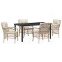 Conjunto de Comedor de Jardín 5 pcs Beige ratán sintético en Sillas de jardín | Comprar online en Foru.es
