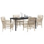 Conjunto de Comedor de Jardín 5 pcs Beige ratán sintético en Sillas de jardín | Comprar online en Foru.es
