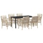 Conjunto de Comedor de Jardín 7 pcs Beige ratán sintético en Sillas de jardín | Comprar online en Foru.es