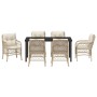 Conjunto de Comedor de Jardín 7 pcs Beige ratán sintético en Sillas de jardín | Comprar online en Foru.es