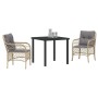 Conjunto de Comedor de Jardín con cojín 3 pcs Beige Poliratán en Sillas de jardín | Comprar online en Foru.es